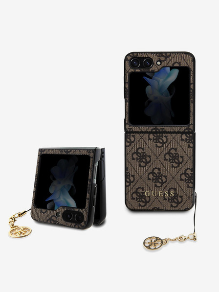Guess Guess 4G Charm hrbtni ovitek za Samsung Galaxy Z Flip 5 Brown