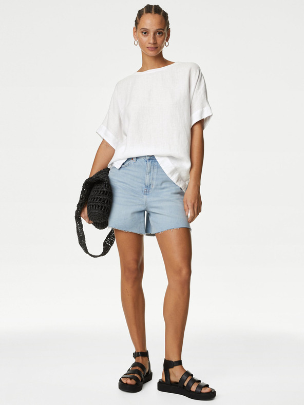 Marks & Spencer Bela ženska bluza s platnom Marks & Spencer