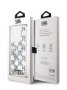 Karl Lagerfeld Tekoči bleščice Monogram Gradient zadnji pokrovček za iPhone 15 Pro White Karl Lagerfeld