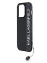 Karl Lagerfeld Karl Lagerfeld PU Saffiano Rhinestone Charm hrbtni ovitek za iPhone 14 Pro Black