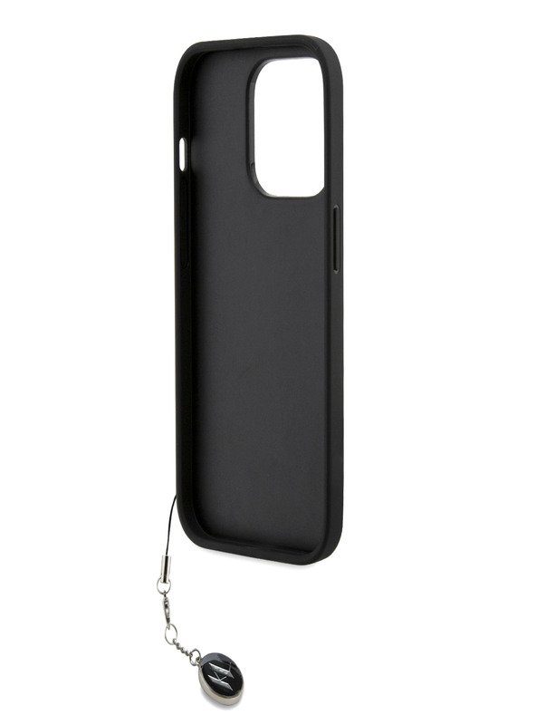 Karl Lagerfeld Karl Lagerfeld PU Saffiano Rhinestone Charm hrbtni ovitek za iPhone 14 Pro Black
