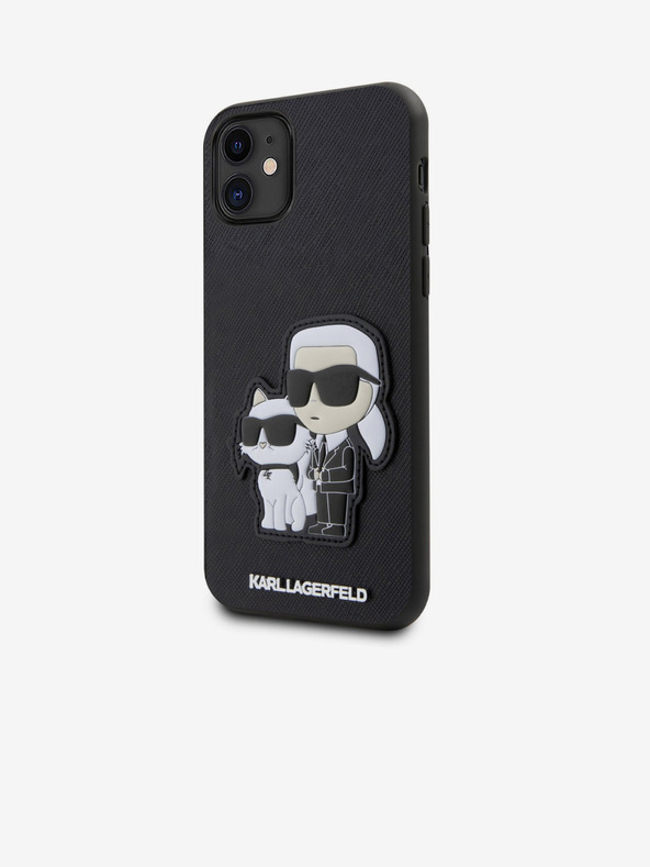 Karl Lagerfeld PU Saffiano Karl in Choupette NFT hrbtni ovitek za iPhone 11 črn Karl Lagerfeld