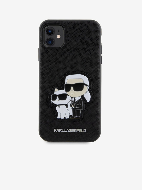 Karl Lagerfeld PU Saffiano Karl in Choupette NFT hrbtni ovitek za iPhone 11 črn Karl Lagerfeld