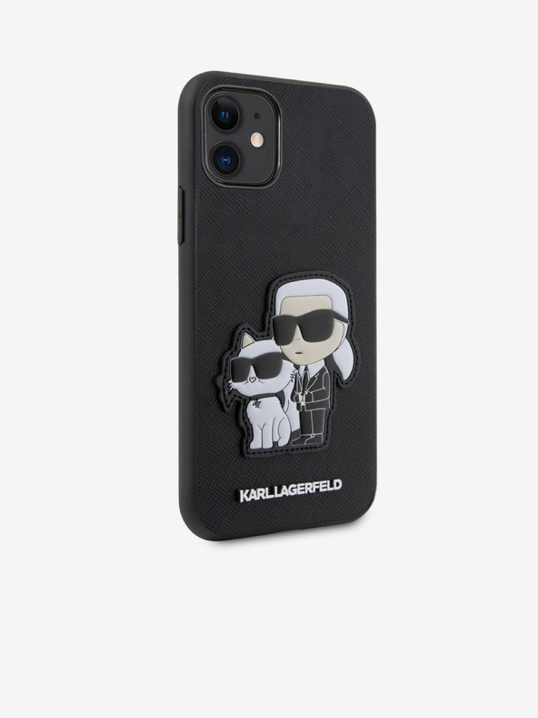 Karl Lagerfeld PU Saffiano Karl in Choupette NFT hrbtni ovitek za iPhone 11 črn Karl Lagerfeld
