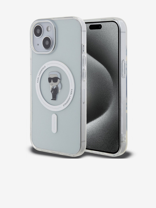 Karl Lagerfeld IML Ikonik MagSafe hrbtni ovitek za iPhone 15 prozoren Karl Lagerfeld