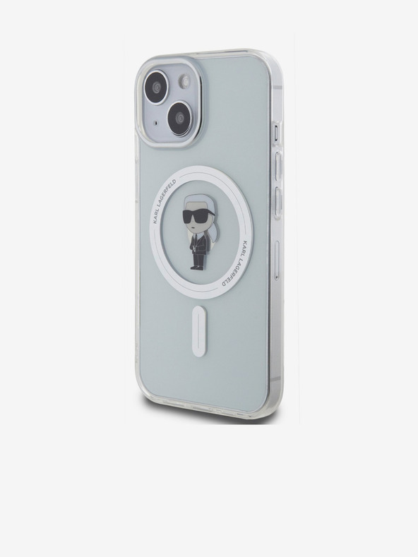 Karl Lagerfeld IML Ikonik MagSafe hrbtni ovitek za iPhone 15 prozoren Karl Lagerfeld