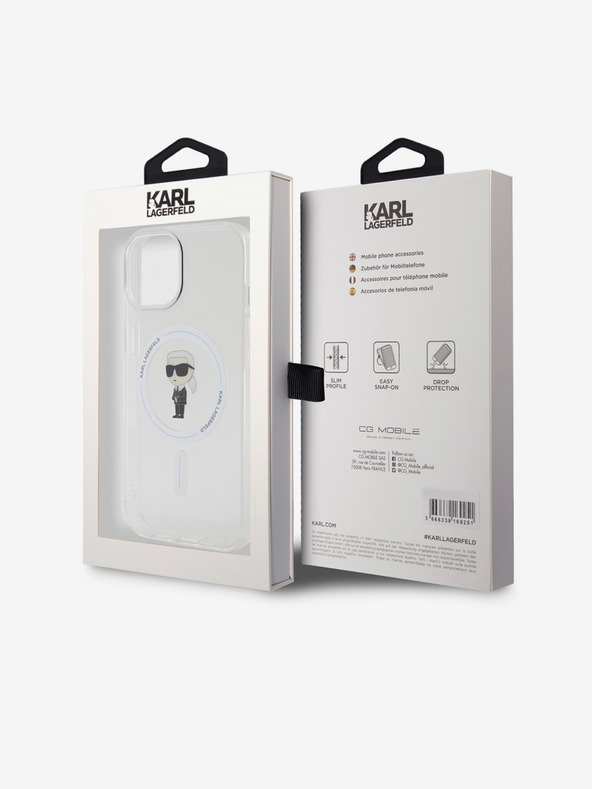 Karl Lagerfeld IML Ikonik MagSafe hrbtni ovitek za iPhone 15 prozoren Karl Lagerfeld