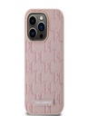 Karl Lagerfeld PU Leather Monogram Metal Logo Magsafe Back Cover za iPhone 14 Pro Max Pink Karl Lagerfeld