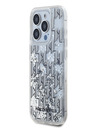 Karl Lagerfeld Liquid Glitter Monogram Gradient Back Cover za iPhone 15 Pro Max White Karl Lagerfeld