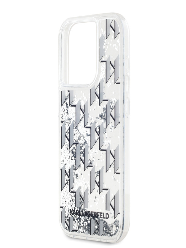 Karl Lagerfeld Liquid Glitter Monogram Gradient Back Cover za iPhone 15 Pro Max White Karl Lagerfeld