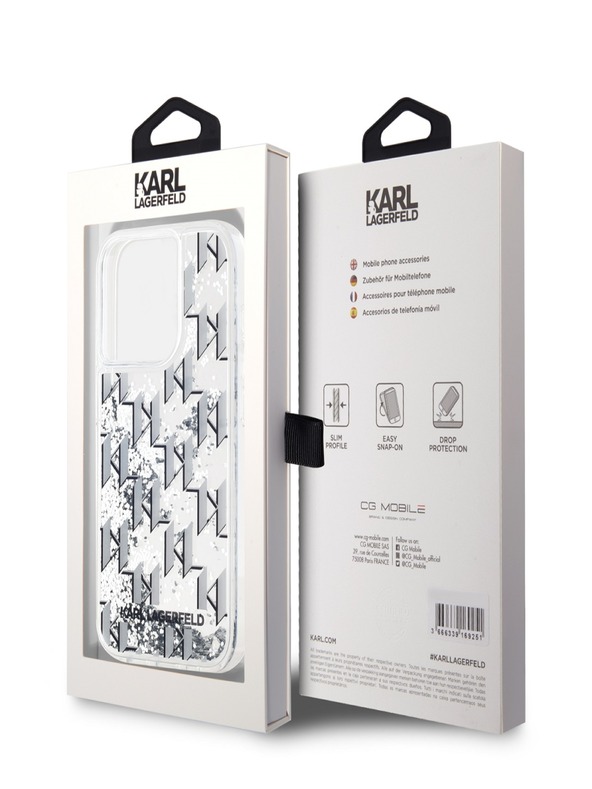Karl Lagerfeld Liquid Glitter Monogram Gradient Back Cover za iPhone 15 Pro Max White Karl Lagerfeld