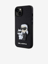 Karl Lagerfeld Karl Lagerfeld PU Saffiano Karl and Choupette NFT hrbtni ovitek za iPhone 13 Black