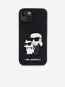 Karl Lagerfeld Karl Lagerfeld PU Saffiano Karl and Choupette NFT hrbtni ovitek za iPhone 13 Black