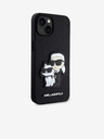 Karl Lagerfeld Karl Lagerfeld PU Saffiano Karl and Choupette NFT hrbtni ovitek za iPhone 13 Black