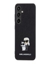 Karl Lagerfeld PU Saffiano Karl in Choupette kovinski hrbtni ovitek za Samsung Galaxy S24 Black Karl Lagerfeld