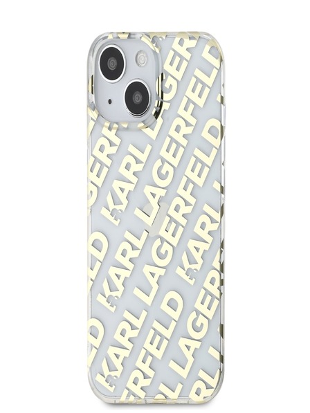 Karl Lagerfeld Karl Lagerfeld IML galvaniziran ponavljajoči se logotip hrbtni ovitek za iPhone 15 zlati
