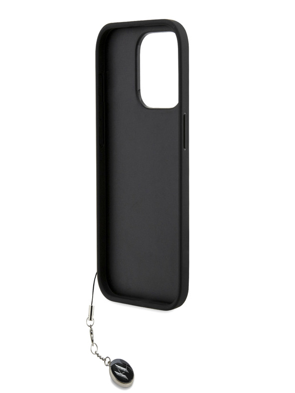 Karl Lagerfeld Karl Lagerfeld PU Saffiano Rhinestone Charm Back Cover za iPhone 15 Pro Black Black