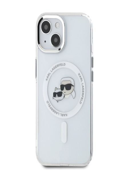 Karl Lagerfeld Karl Lagerfeld IML K&CH Heads Metal Frame MagSafe Back Cover za iPhone 15 Transparent Transparent