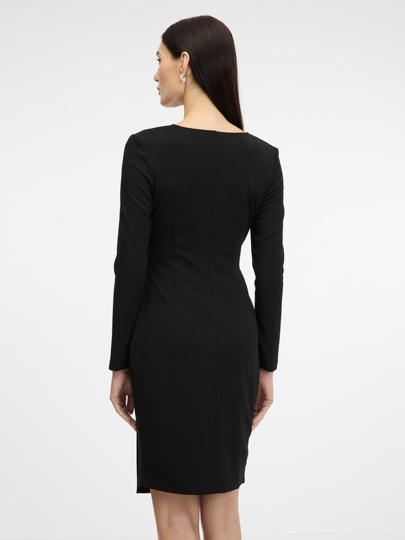 Orsay Črna ženska obleka do kolen ORSAY