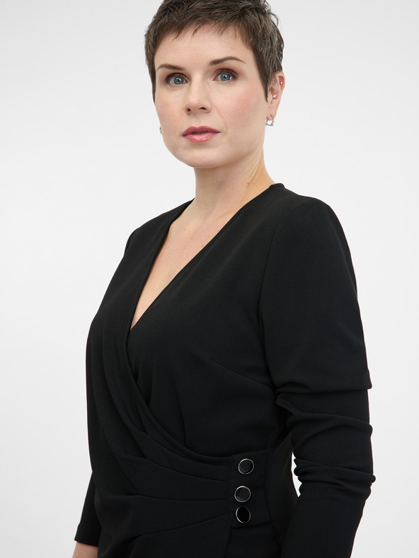 Orsay Črna ženska obleka do kolen ORSAY