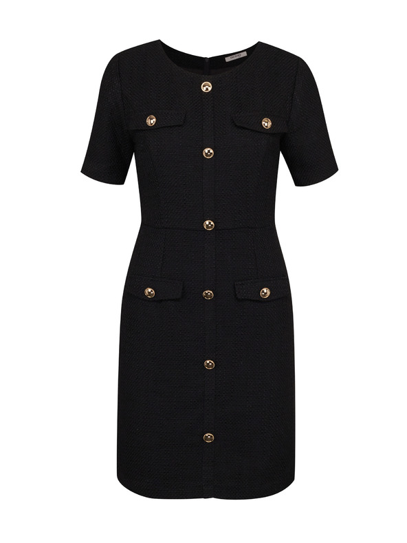 Orsay Črna ženska obleka do kolen ORSAY