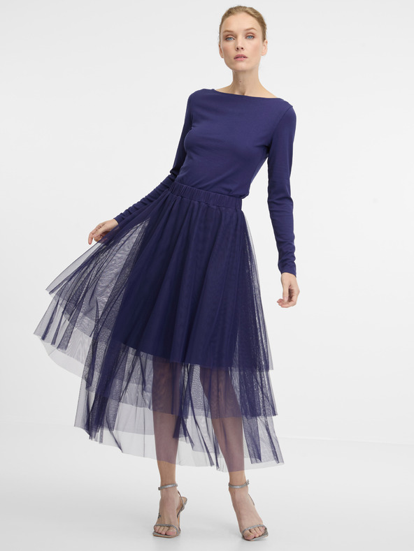 Orsay Temno modro žensko midi krilo ORSAY