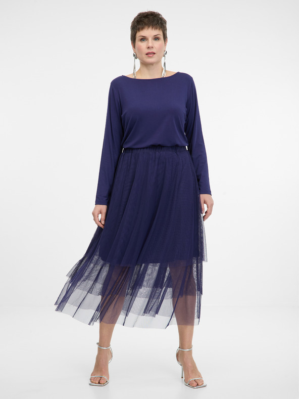 Orsay Temno modro žensko midi krilo ORSAY