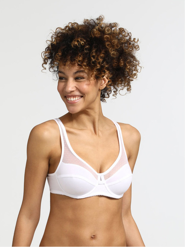 DIM Bele ženske spodnje majice Dim GENEROUS COTTON BIO BRA