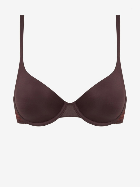 DIM Temno rjav ženski brezšivni modrček Dim Invisifree