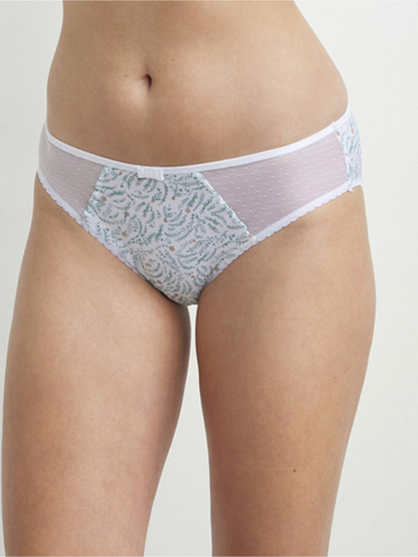 DIM Modro-bele ženske hlačne nogavice z vzorcem Dim GENEROUS COTTON BIO SLIP