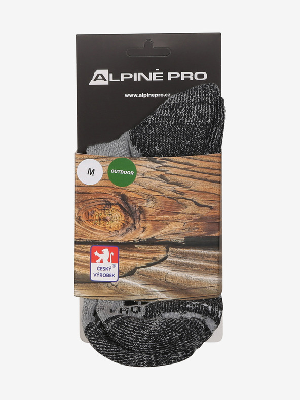 ALPINE PRO Športne nogavice z antibakterijsko obdelavo ALPINE PRO KEROWE sive barve