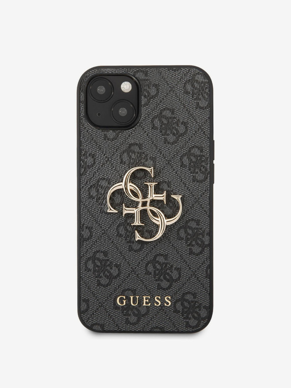 Guess PU 4G Metal Logo Zadní Kryt pro iPhone 13 Grey Ovitek za telefon