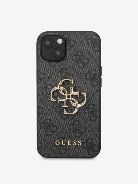 Guess PU 4G Metal Logo Zadní Kryt pro iPhone 13 Grey Ovitek za telefon