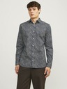 Jack & Jones Temno modra moška srajca Jack & Jones Blackpool z vzorcem