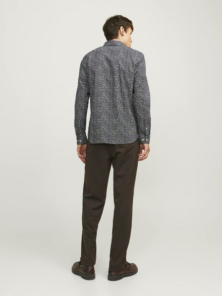 Jack & Jones Temno modra moška srajca Jack & Jones Blackpool z vzorcem