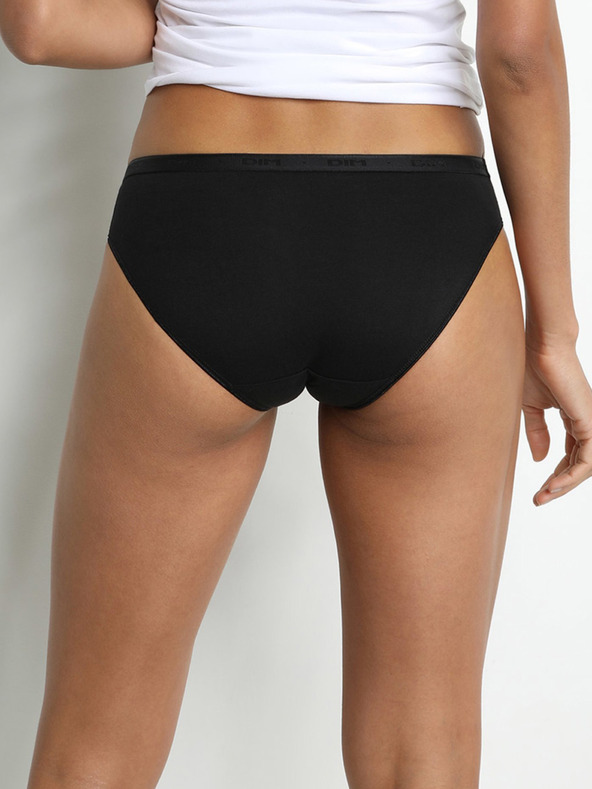 DIM Komplet dveh ženskih spodnjih hlačk v beli in črni barvi Dim