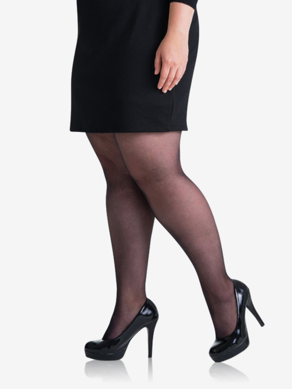 Bellinda Črne nogavice Bellinda PLUS SIZE 20 DEN