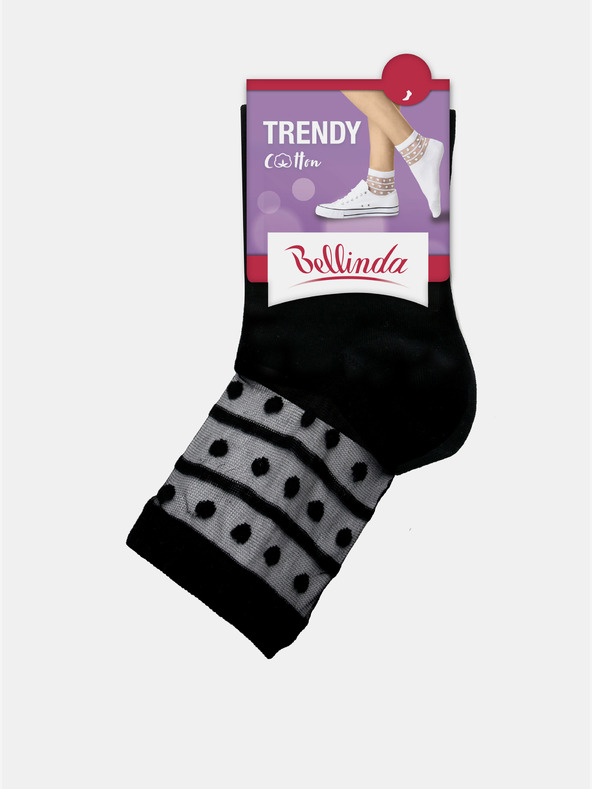 Bellinda Črne ženske nogavice z okrasnimi detajli Bellinda TRENDY COTTON SOCKS