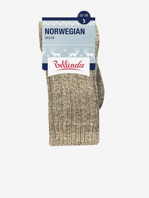 Bellinda Bež unisex zimske nogavice Bellinda NORWEGIAN STYLE SOCKS