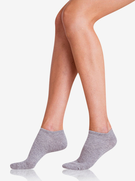 Bellinda Komplet dveh parov ženskih nogavic v sivi barvi Bellinda COTTON IN-SHOE SOCKS 2x