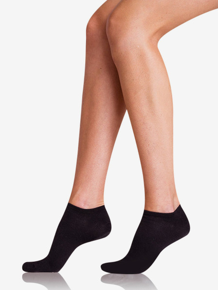 Bellinda Komplet dveh ženskih nogavic v črni barvi Bellinda COTTON IN-SHOE SOCKS 2x