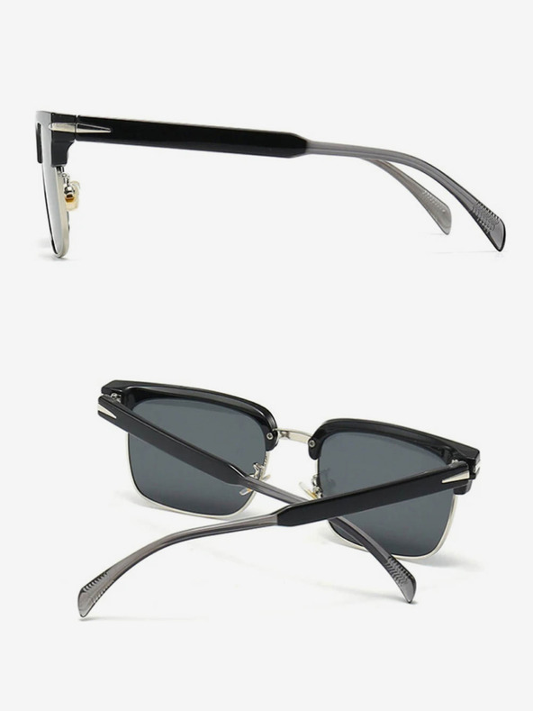 VEYREY Črna polarizirana sončna očala VeyRey Beckham Stitch