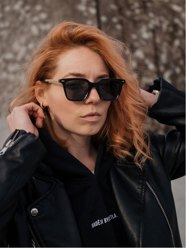 VEYREY Črna polarizirana sončna očala VeyRey Nerd Fowl