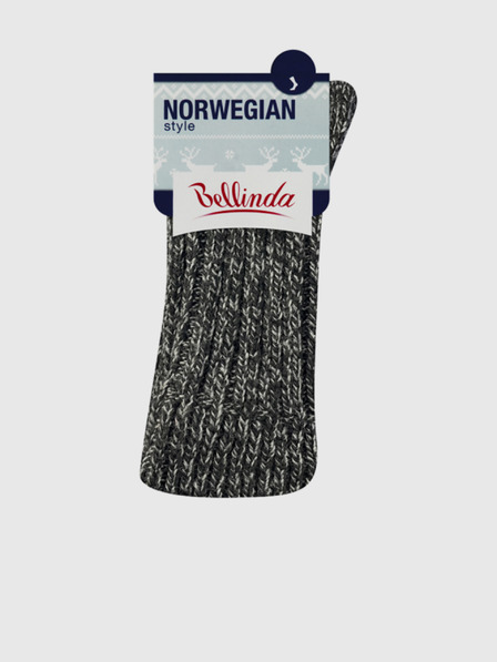 Bellinda Črne zimske nogavice iz volnene mešanice BELLINDA Norwegian Style
