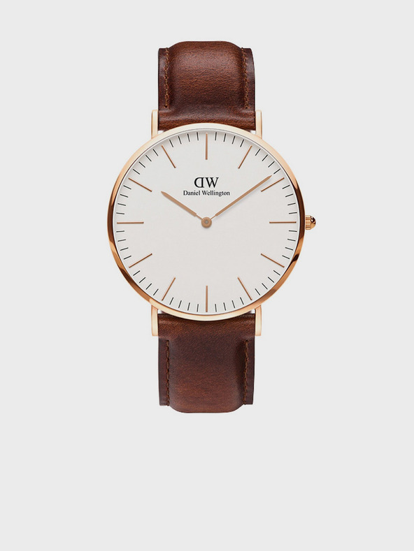 Daniel Wellington Rjava ura Daniel Wellington Classic St Mawes z usnjenim pasom