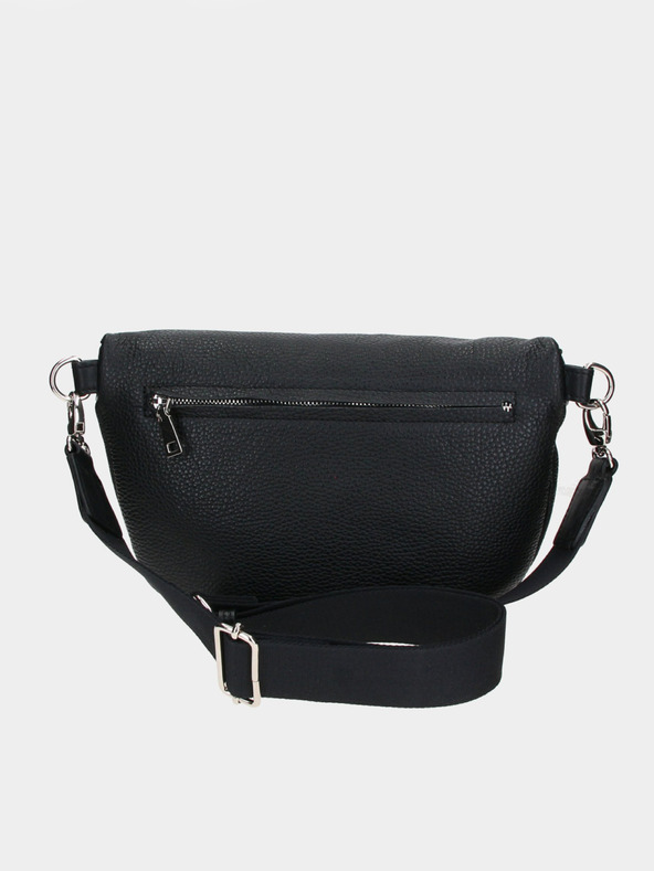 Elega Črna ženska usnjena torba Crossbody ELEGA Festy