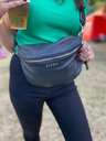 Elega Črna ženska usnjena torba Crossbody ELEGA Festy