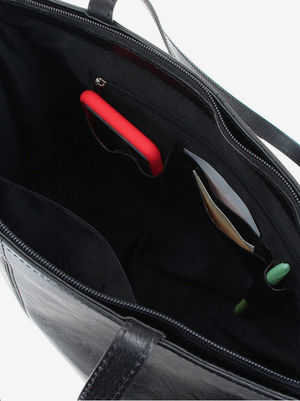 Elega Črna ženska usnjena torbica ELEGA Melanie