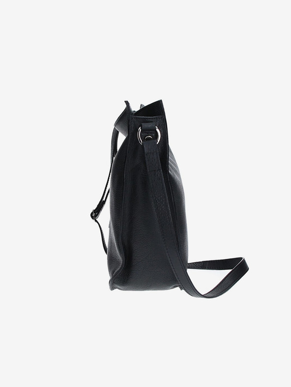 Elega Črna ženska usnjena torbica za čez kožo ELEGA Hobie