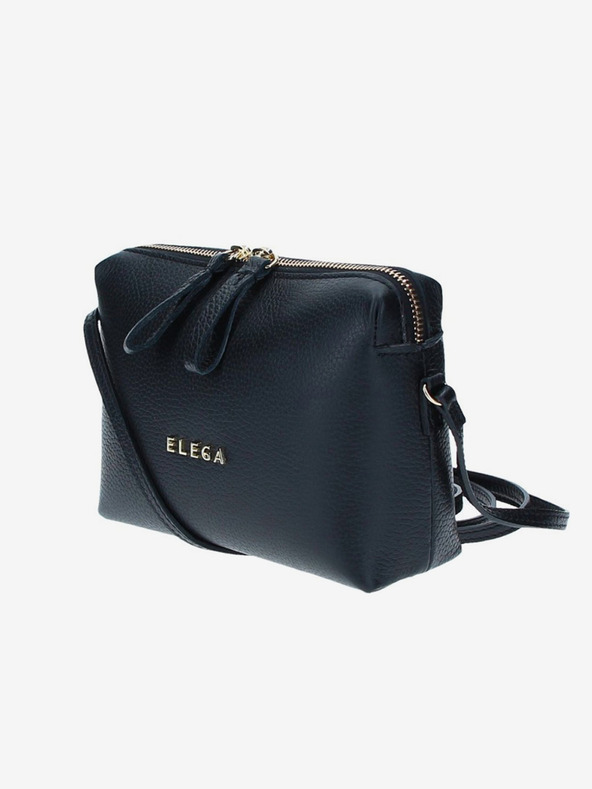 Elega Črna ženska usnjena križna torbica ELEGA Hillary